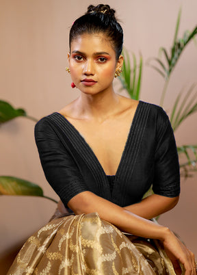 Black Dupion Silk Designer Blouse