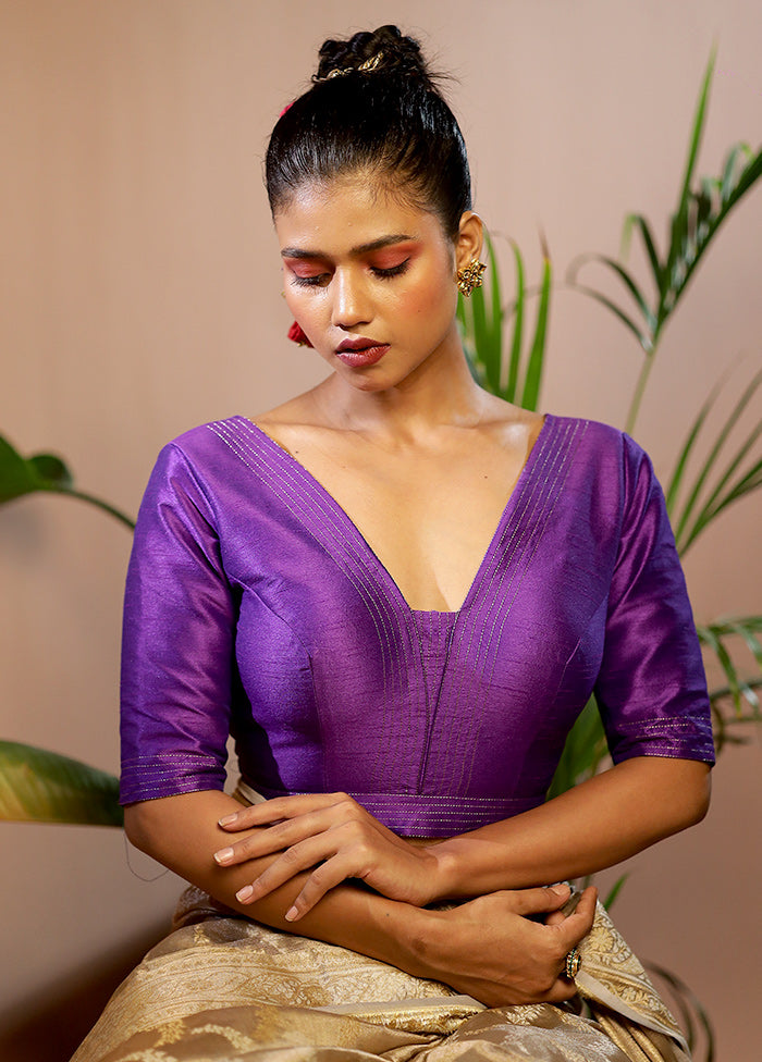 Purple Dupion Silk Designer Blouse