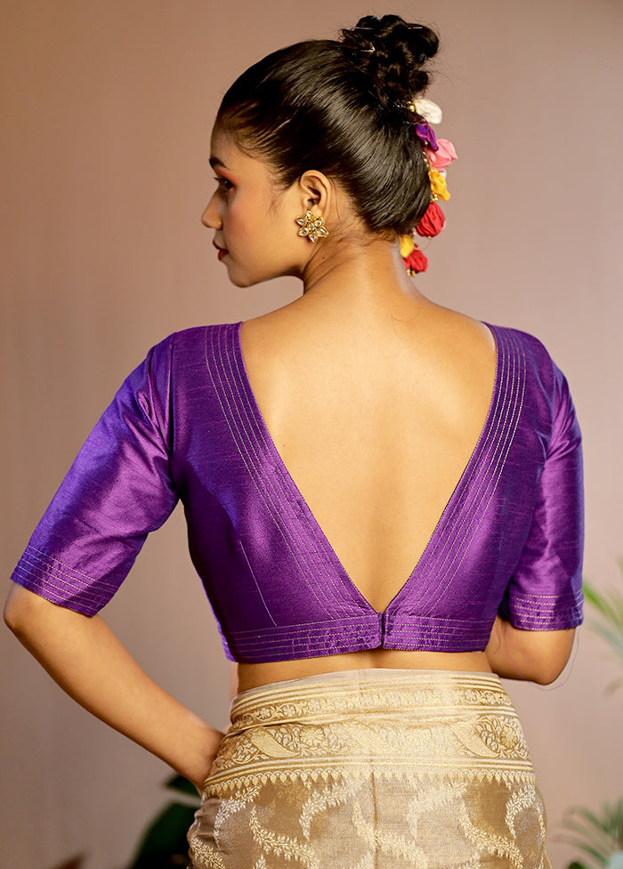 Purple Dupion Silk Designer Blouse