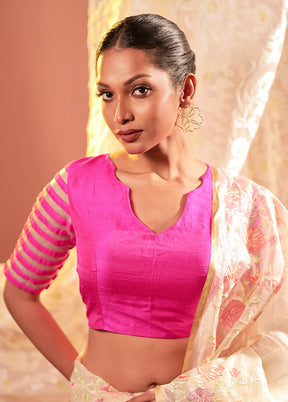 Rani Pink Elbow Sleeve Designer Blouse