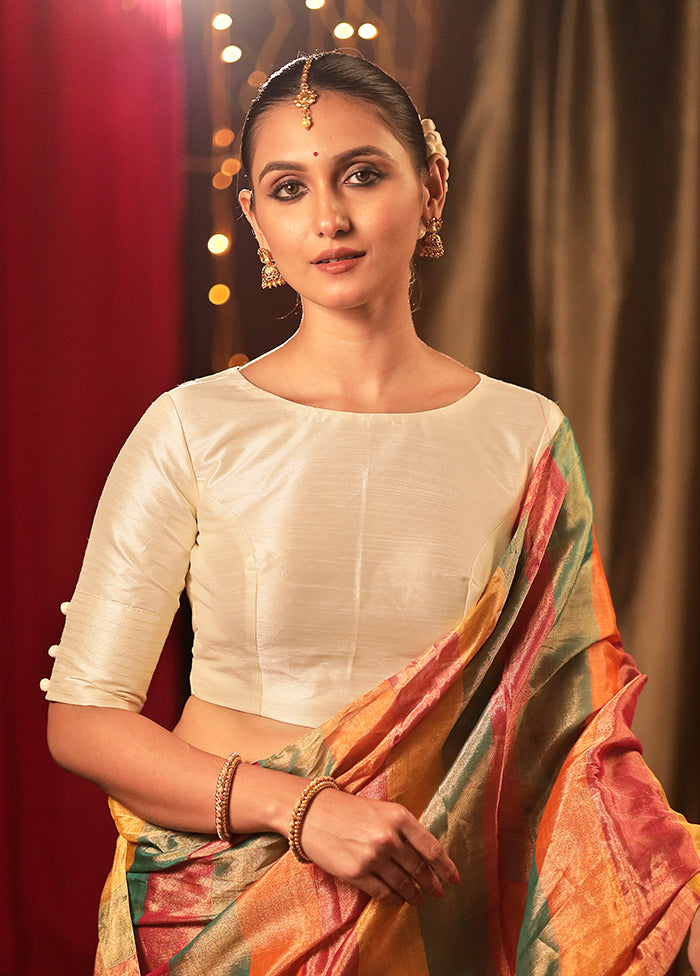 Cream Dupion Silk Designer Blouse