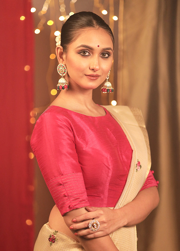 Rani Pink Dupion Silk Designer Blouse