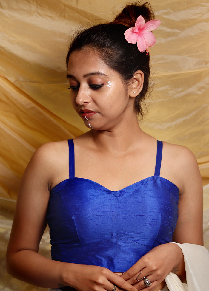 Blue Silk Designer Blouse - Indian Silk House Agencies