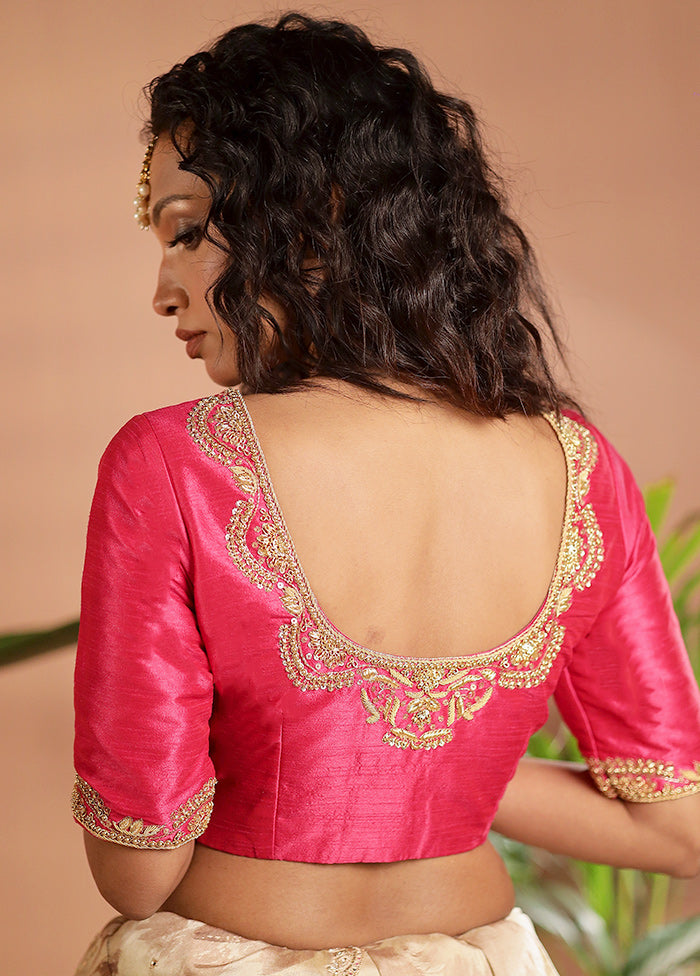 Rani Pink Dupion Silk Designer Blouse