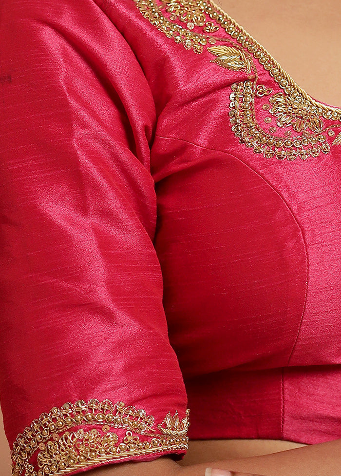 Rani Pink Dupion Silk Designer Blouse