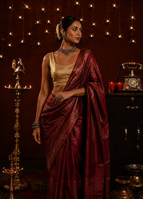 Gold Round Neck Designer Blouse