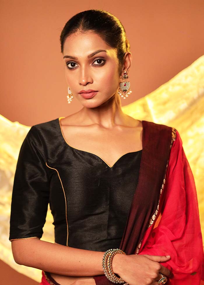 Black Sweetheart Neck Designer Blouse Piece