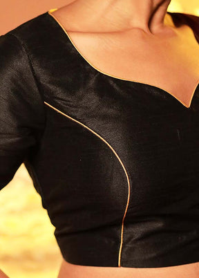 Black Sweetheart Neck Designer Blouse Piece
