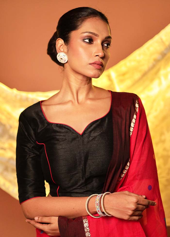 Black Sweetheart Neck Designer Blouse Piece