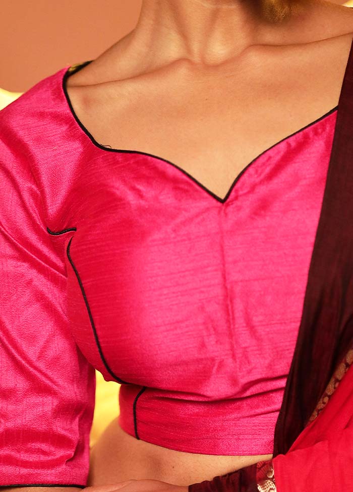 Rani Pink Sweetheart Neck Designer Blouse Piece