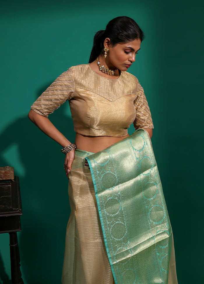 Gold  High Neck Designer Blouse