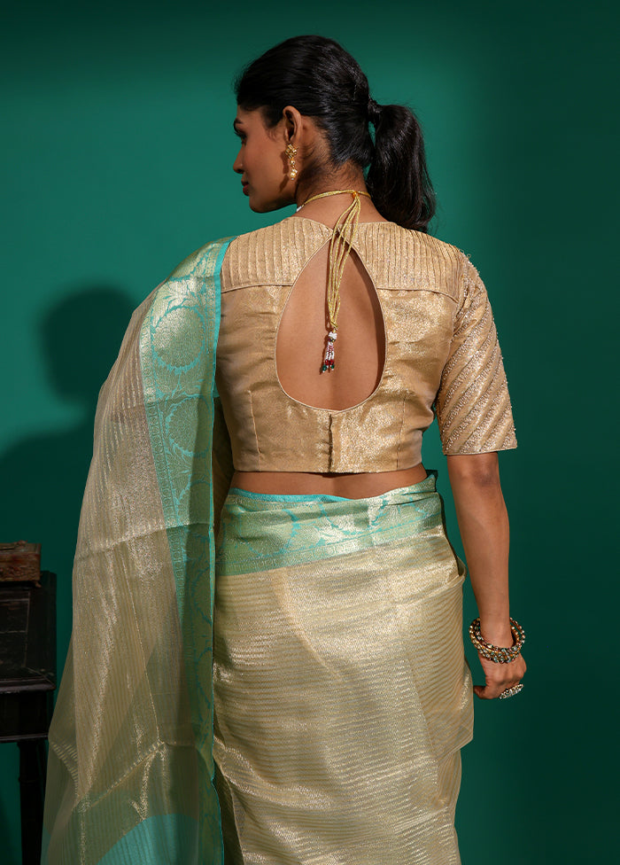 Gold  High Neck Designer Blouse