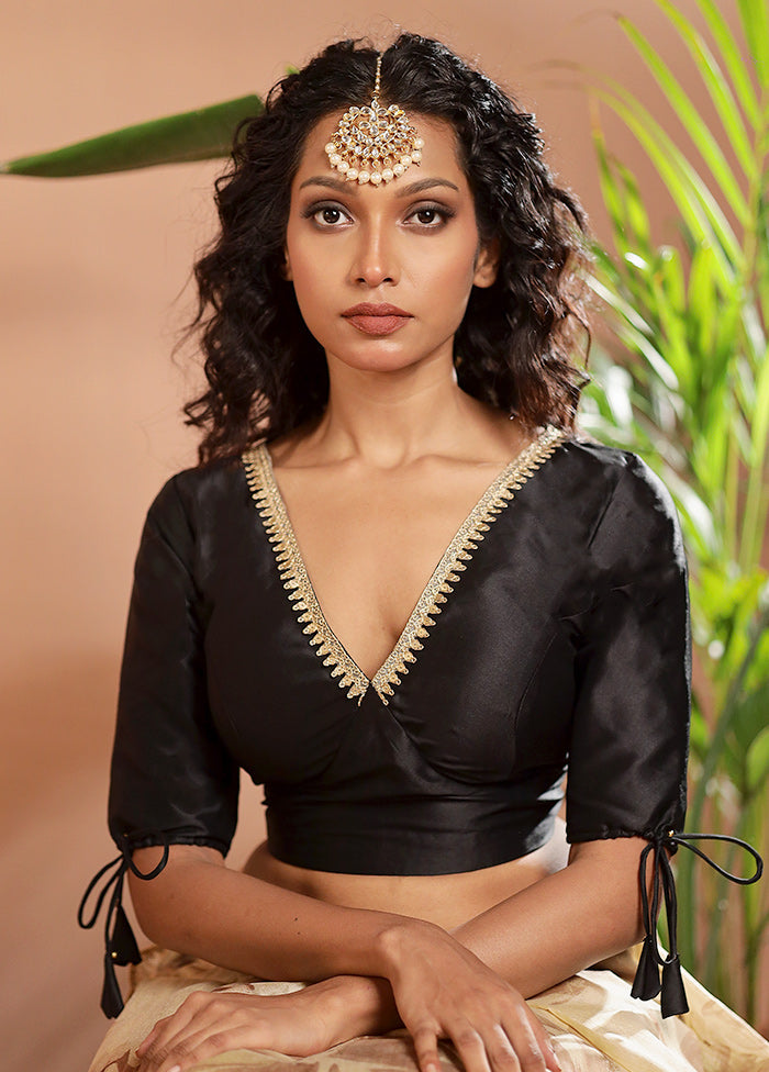 Black Silk Designer Blouse