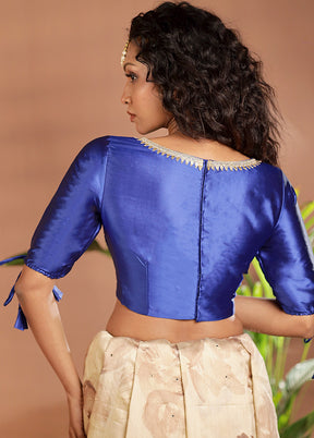 Royal Blue Silk Designer Blouse