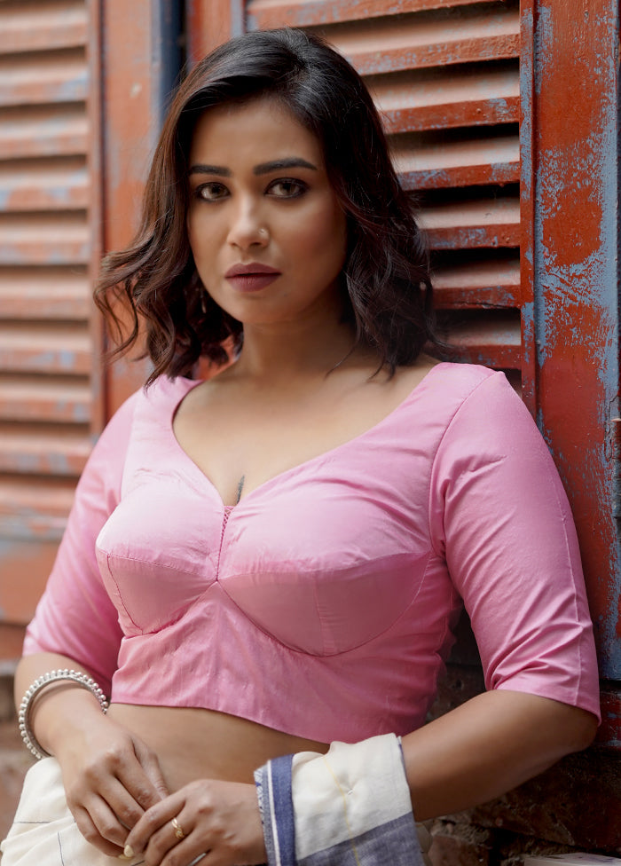Pink Silk Designer Blouse - Indian Silk House Agencies