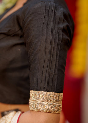 Black Silk Designer Blouse - Indian Silk House Agencies