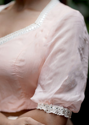 Peach Organza Designer Blouse - Indian Silk House Agencies