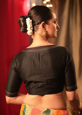 Black Cotton Silk Designer Blouse