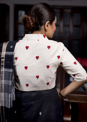 Red Cotton Silk Designer Blouse - Indian Silk House Agencies