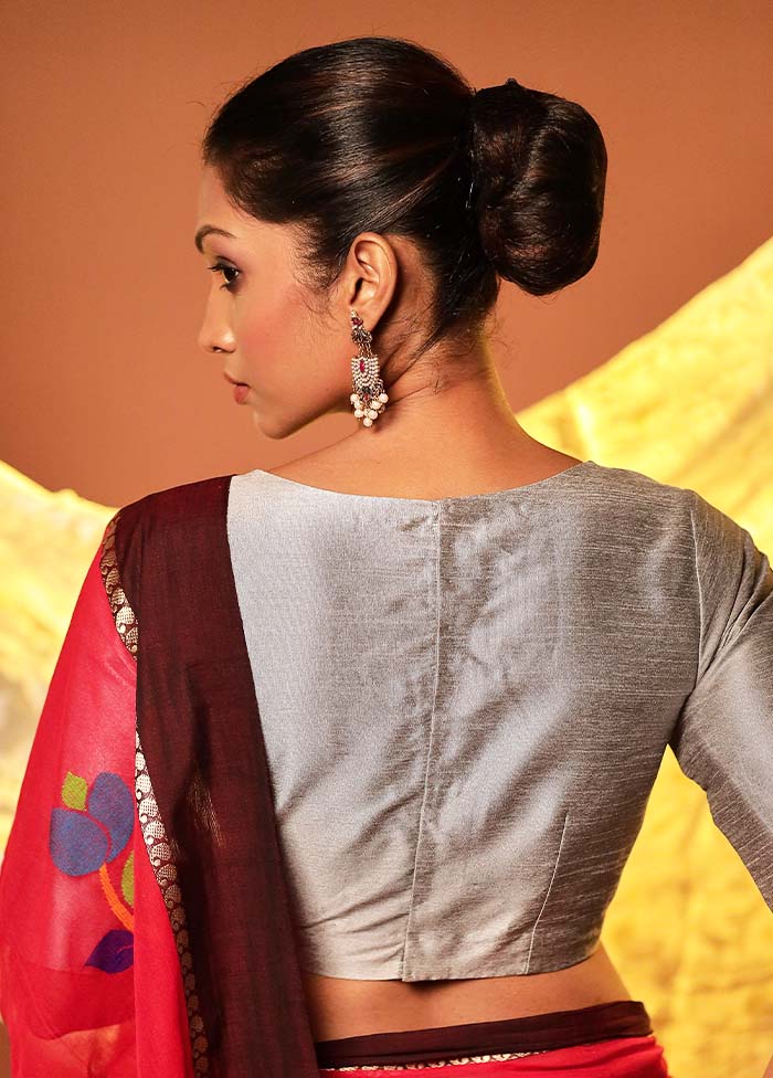 Grey Sweetheart Neck Designer Blouse Piece