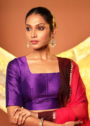 Purple Square Neck Designer Blouse Piece