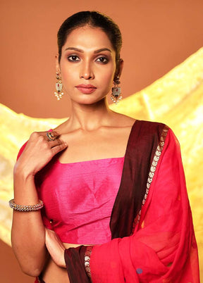 Rani Pink Square Neck Designer Blouse Piece