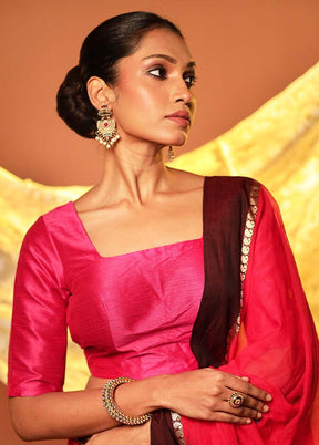 Rani Pink Square Neck Designer Blouse Piece