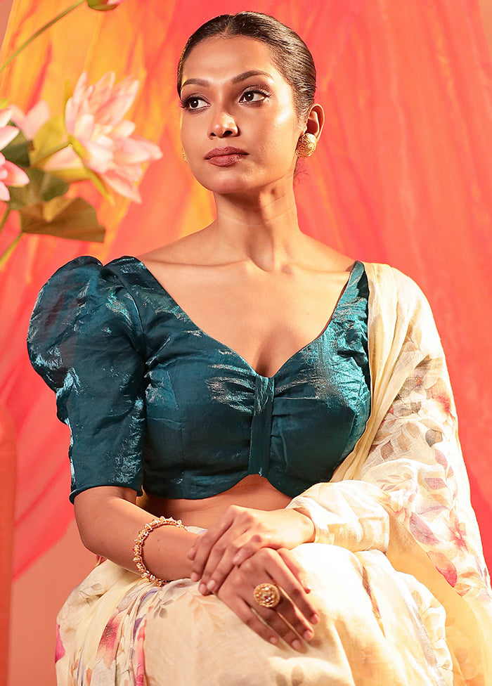 Teal Green Sweetheart Neck Designer Blouse