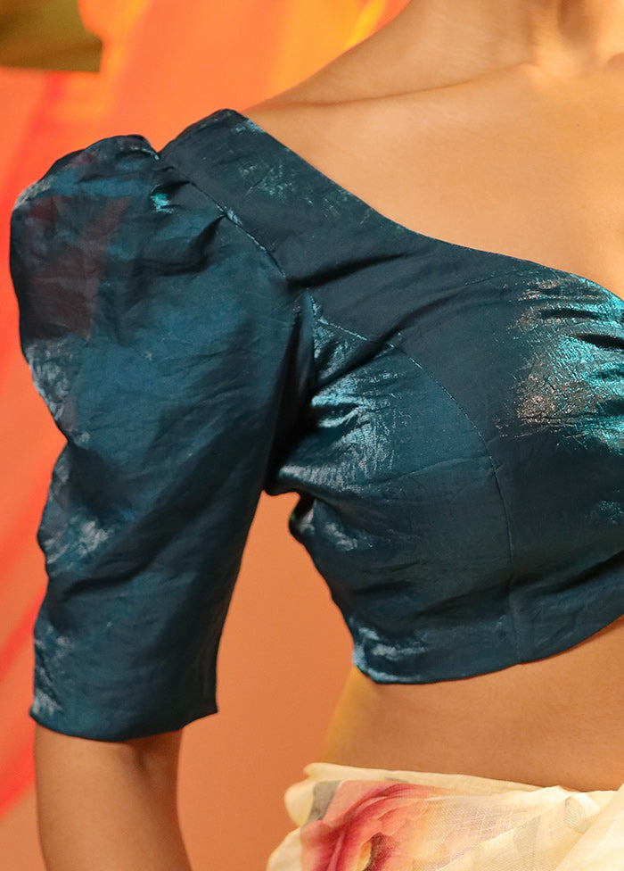 Teal Green Sweetheart Neck Designer Blouse