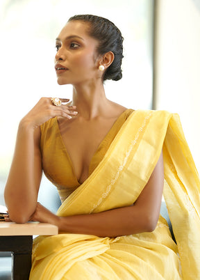 Mustard Dupion Silk Designer Blouse