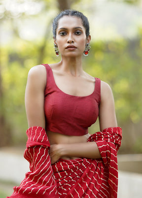 Maroon Dupion Silk Designer Blouse