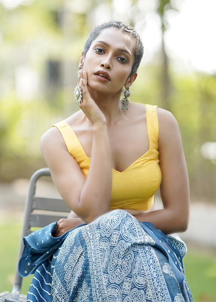 Yellow Dupion Silk Designer Blouse