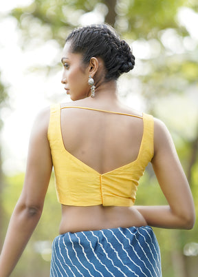 Yellow Dupion Silk Designer Blouse