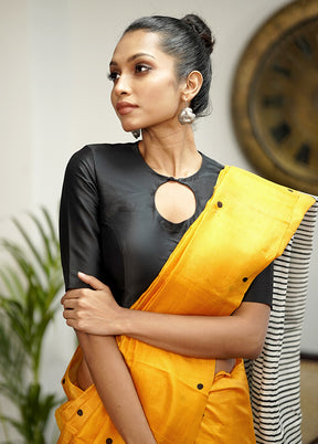 Black Blended Silk Designer Blouse