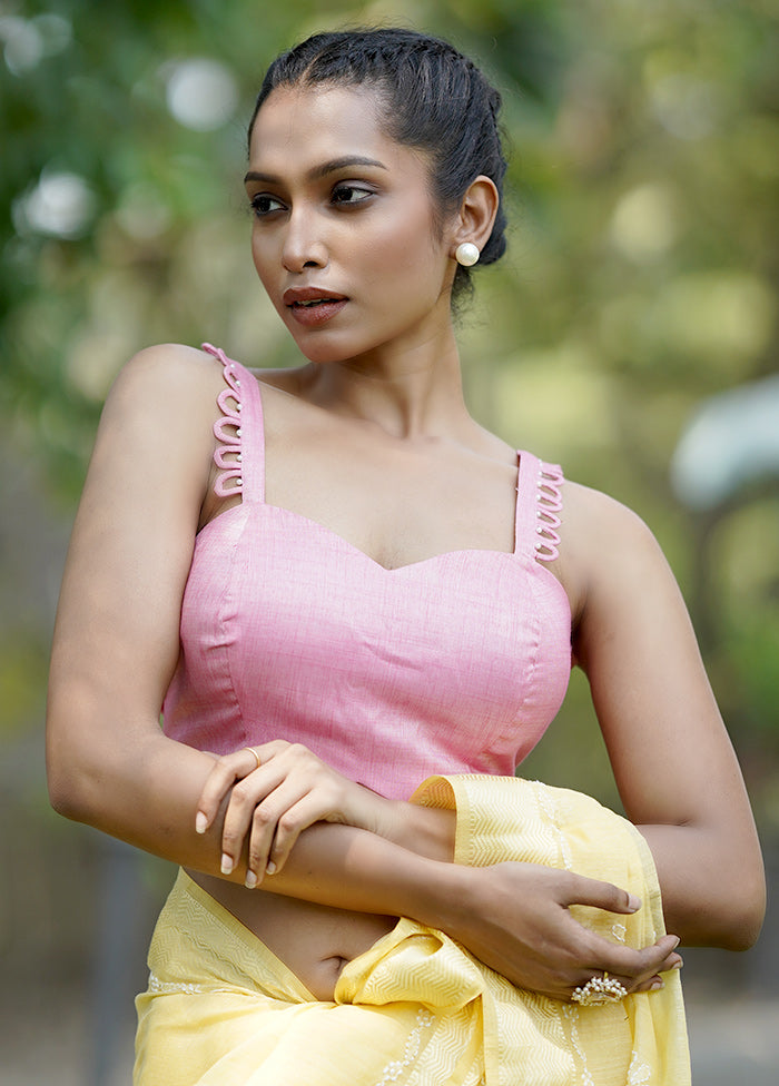 Pink Cotton Silk Designer Blouse