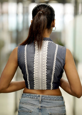 Blue Denim Designer Blouse