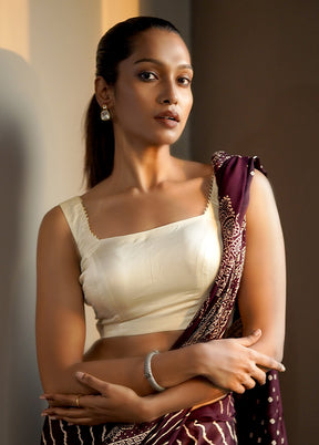 Cream Satin Designer Blouse