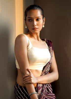 Cream Satin Designer Blouse