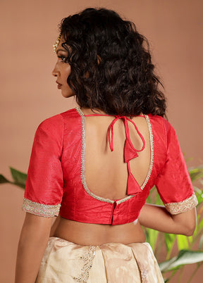 Red Silk Designer Blouse