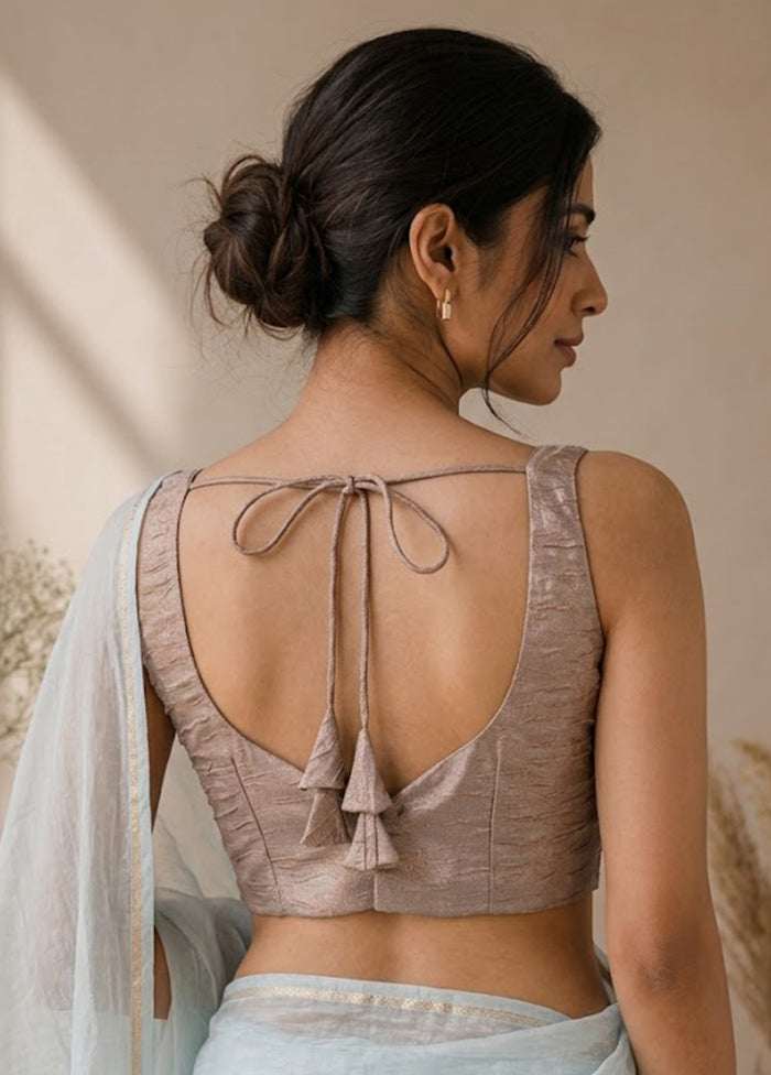Grey Sweetheart Neck Designer Blouse
