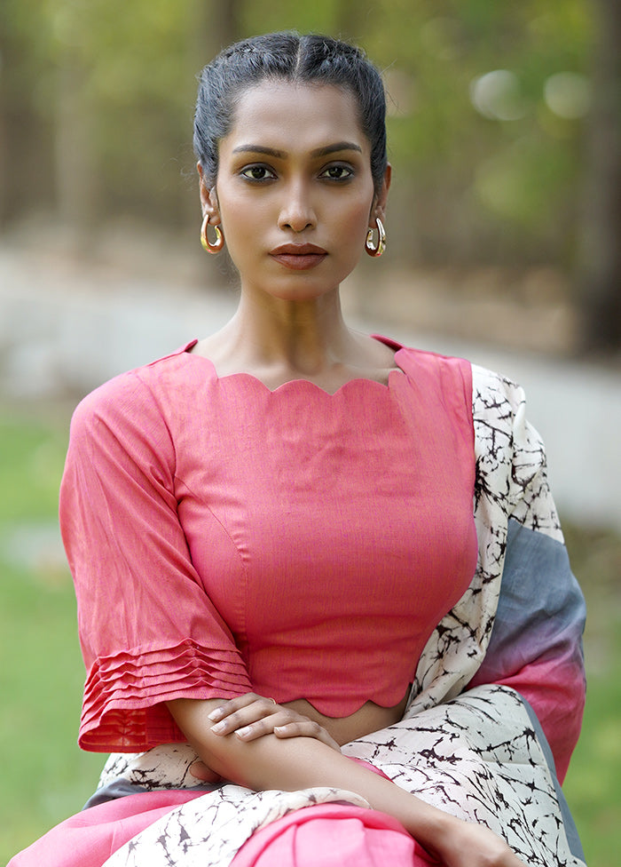 Pink Cotton Silk Designer Blouse