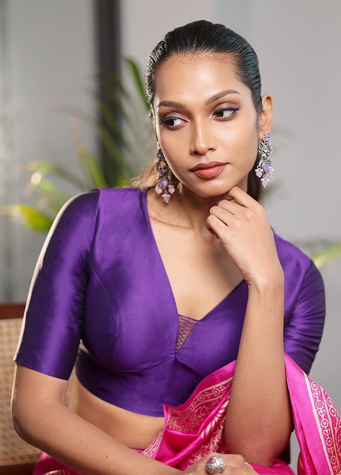 Purple Silk Designer Blouse