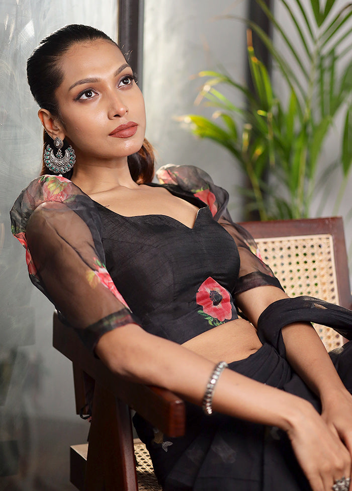 Black Organza Designer Blouse