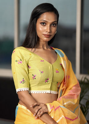 Mint Green Cotton Designer Blouse