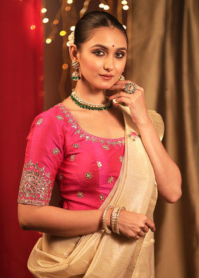 Rani Pink Raw Silk Designer Blouse