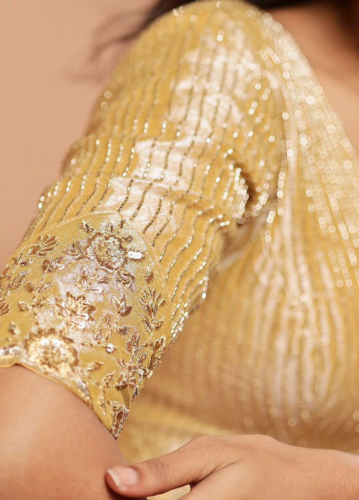 Gold Tissue Designer Blouse