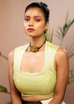 Mint Green Cotton Designer Blouse