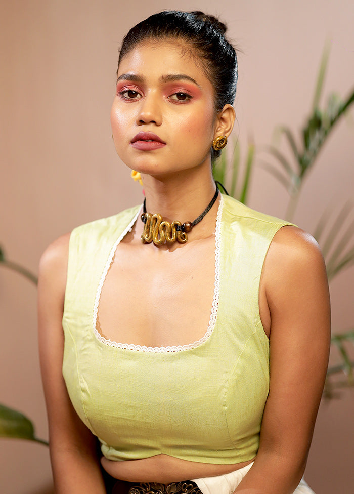 Mint Green Cotton Designer Blouse