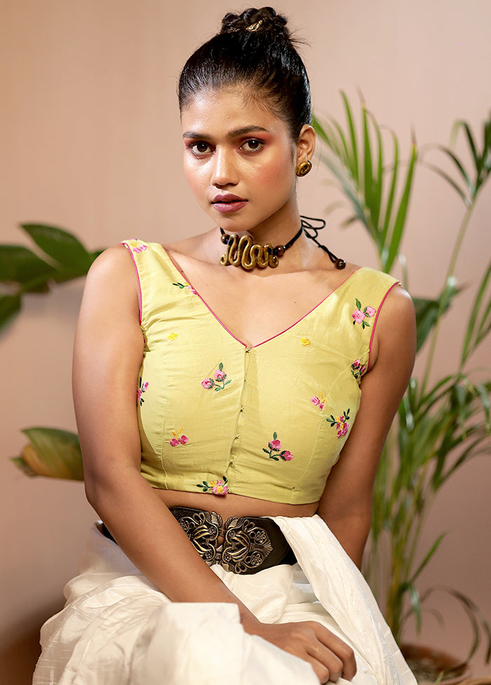 Mint Green Cotton Designer Blouse