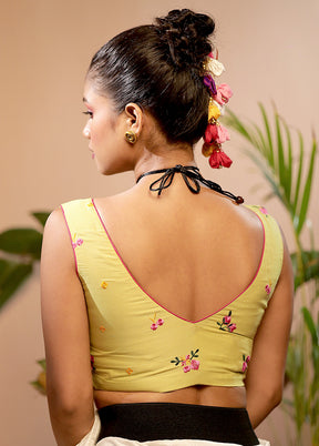 Mint Green Cotton Designer Blouse